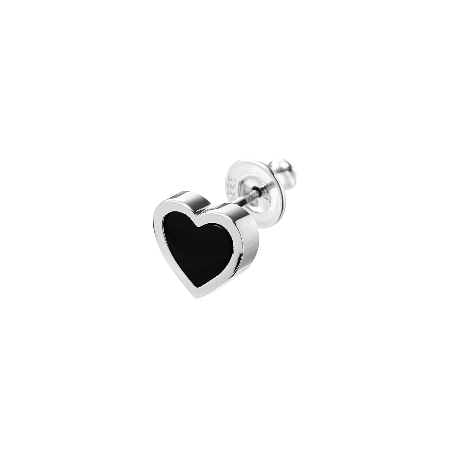 BLACK HEART EARRING