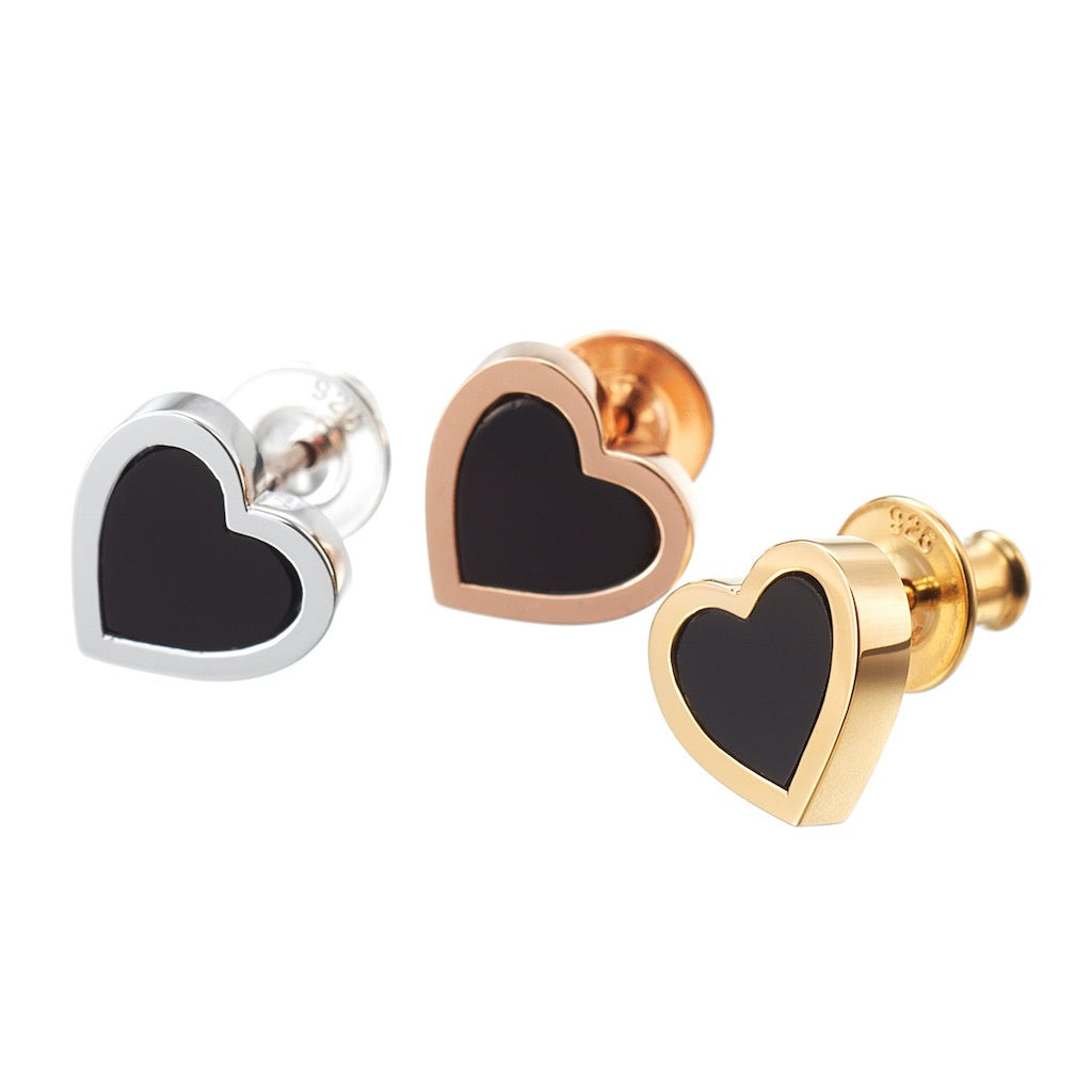 BLACK HEART EARRING