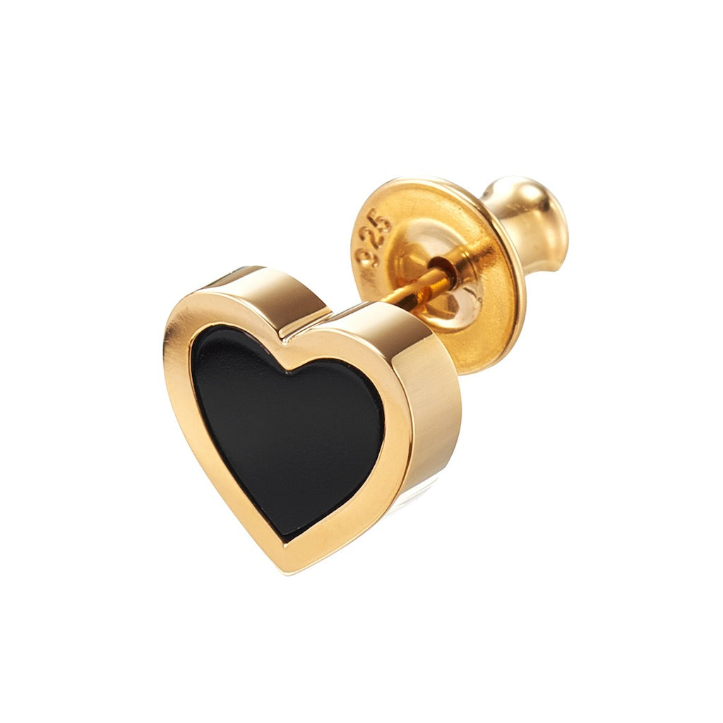BLACK HEART EARRING