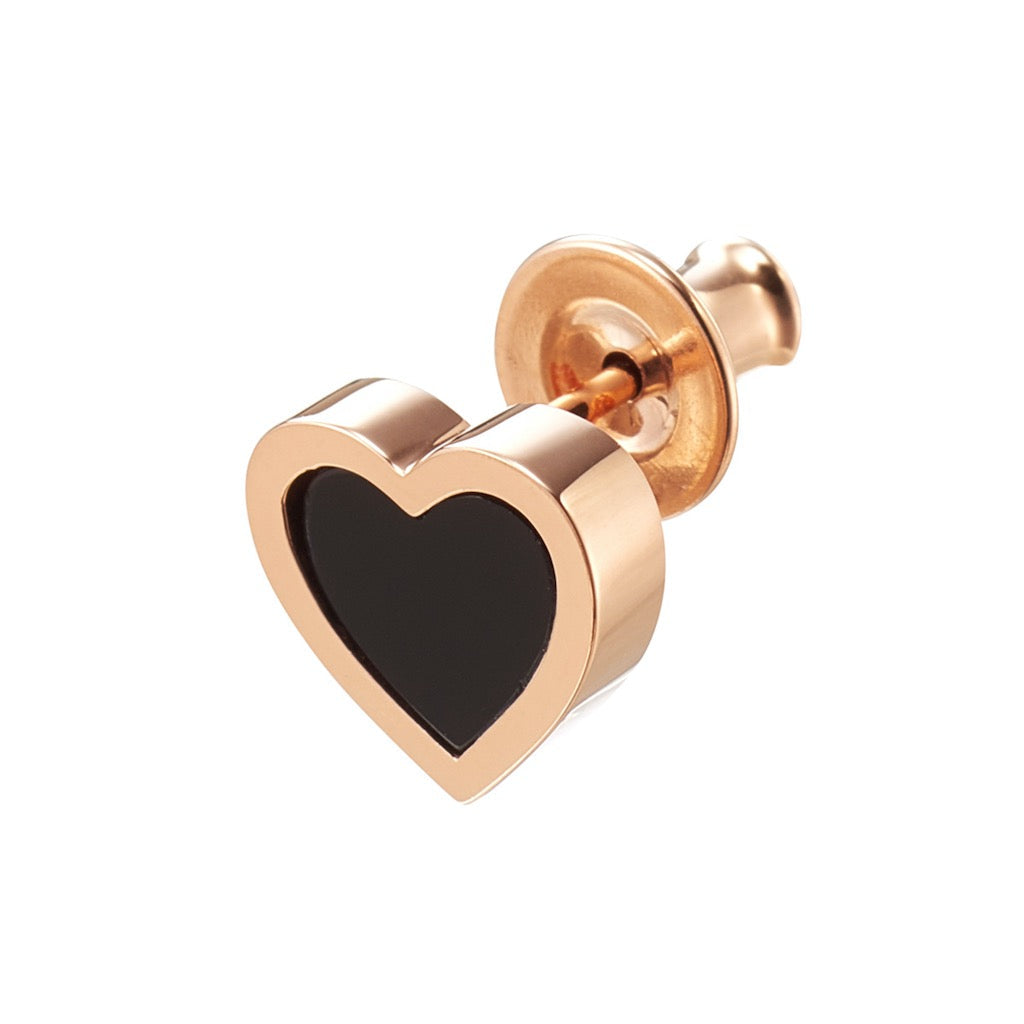 BLACK HEART EARRING