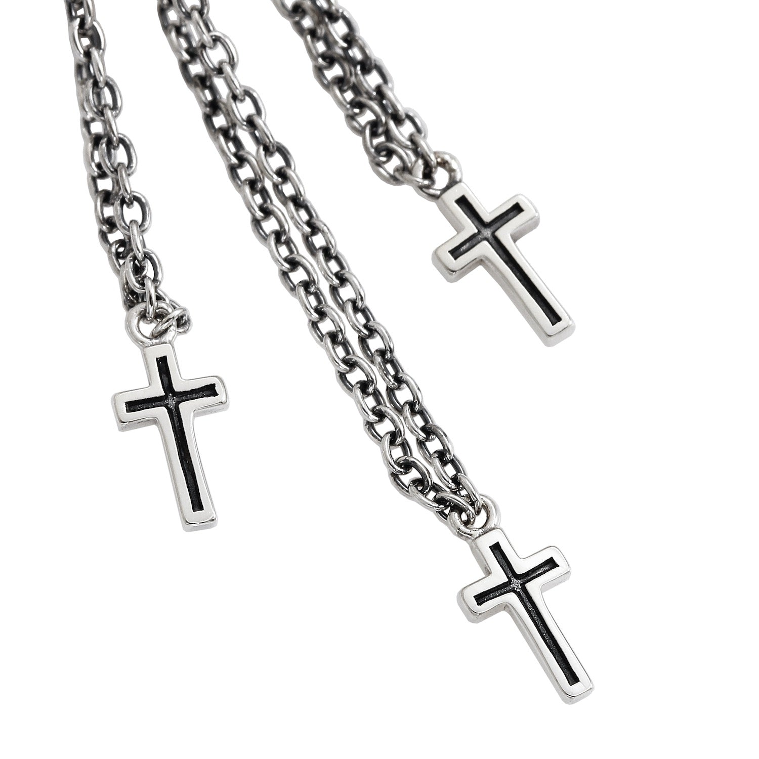 DANGLING CROSS EARRING