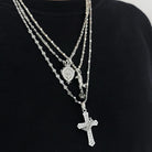 CROSS with CROWN/STONE PENDANT